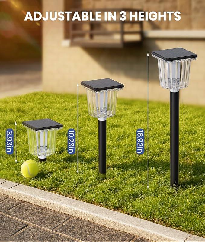 Super Bright Solar Pathway Lights Outdoor Powered 8 Pack, Adjustable Warm&Cool - Image 6