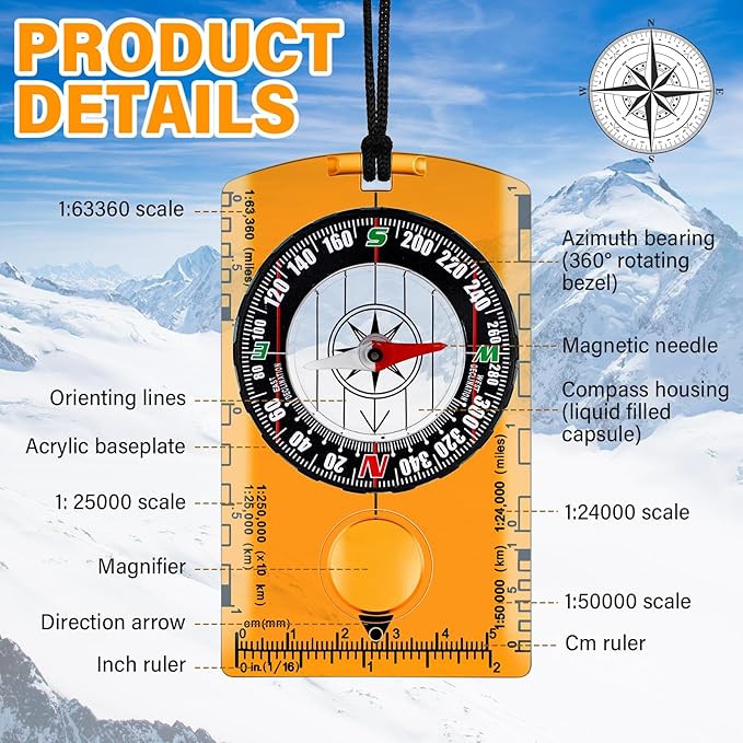 Geiserailie Orienteering Compass Bulk Navigation Map Reading Compass - Image 3