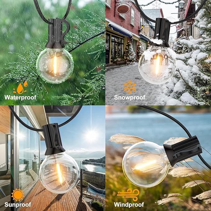 GPATIO Outdoor String Lights, 100FT G40 Bulbs Shatterproof Patio Lights - Image 2