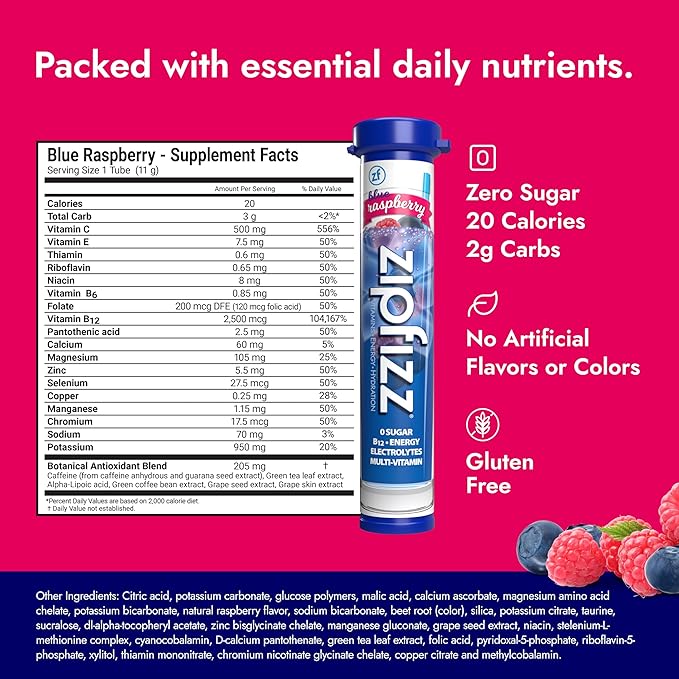 Zipfizz Daily Energy Drink Powder, 20 Pack | 3-in-1 Sustained Energy, Rapid - Image 6