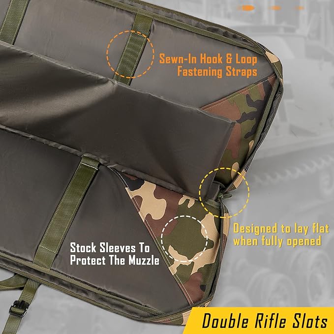 DULCE DOM 32/36/42/48/52 inch Double Rifle Case Soft Gun Bag - Image 2