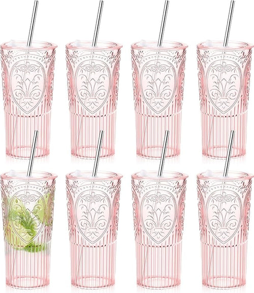 8 Set 20oz Vintage Plastic Tumbler by Unknown