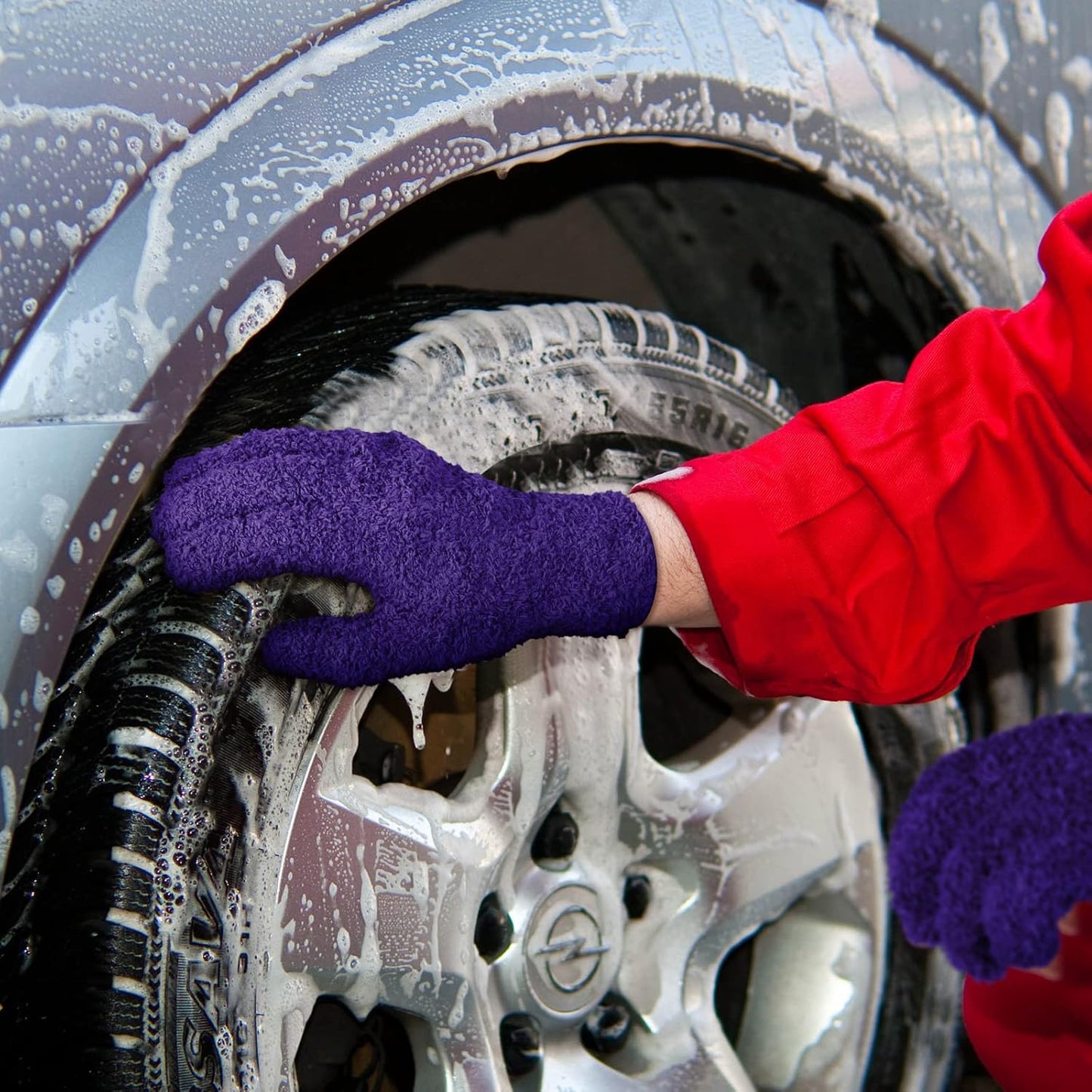 Bencailor 4 Pairs Microfiber Dusting Gloves Washable Reusable Cleaning Gloves Mittens for Plants House Cleaning Car Blinds