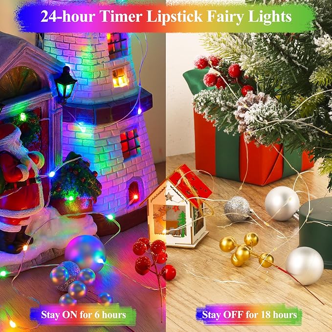 Lakumu 32FT Fairy Lights Battery Operated String Lights, Rechargeable Twinkle - Image 4