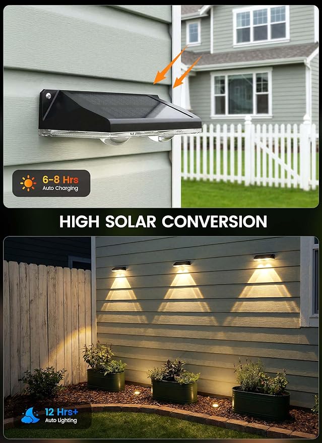 Brightown 6 Pack Solar Lights Outdoor Waterproof, Color Changing Solar Fence - Image 3