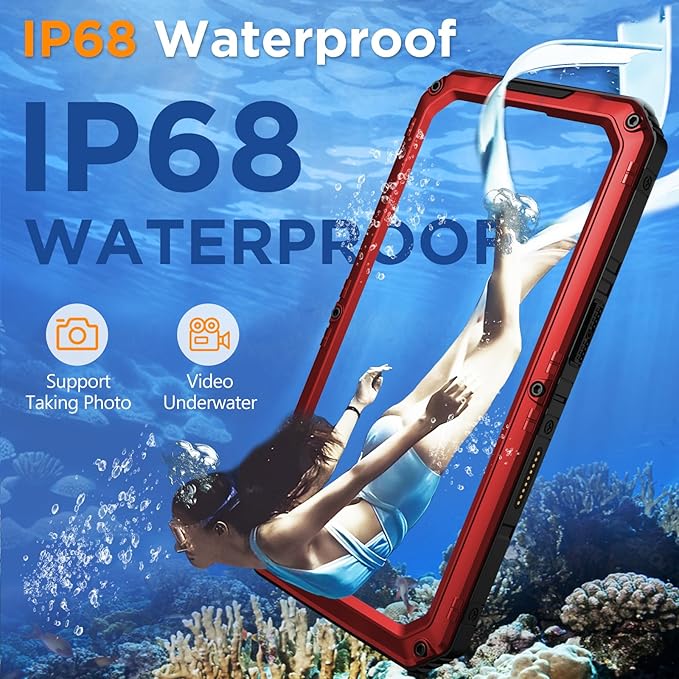 Mitywah Waterproof Case for iPhone 16 Pro Max, Heavy Duty Metal Cover - Image 5