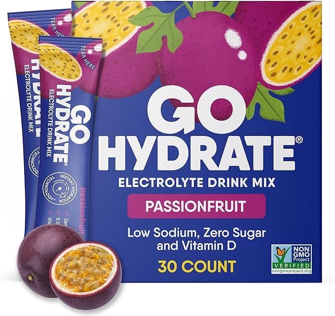 GoHydrate Low Sodium Electrolytes Powder Packets Sugar Free by GoHydrate