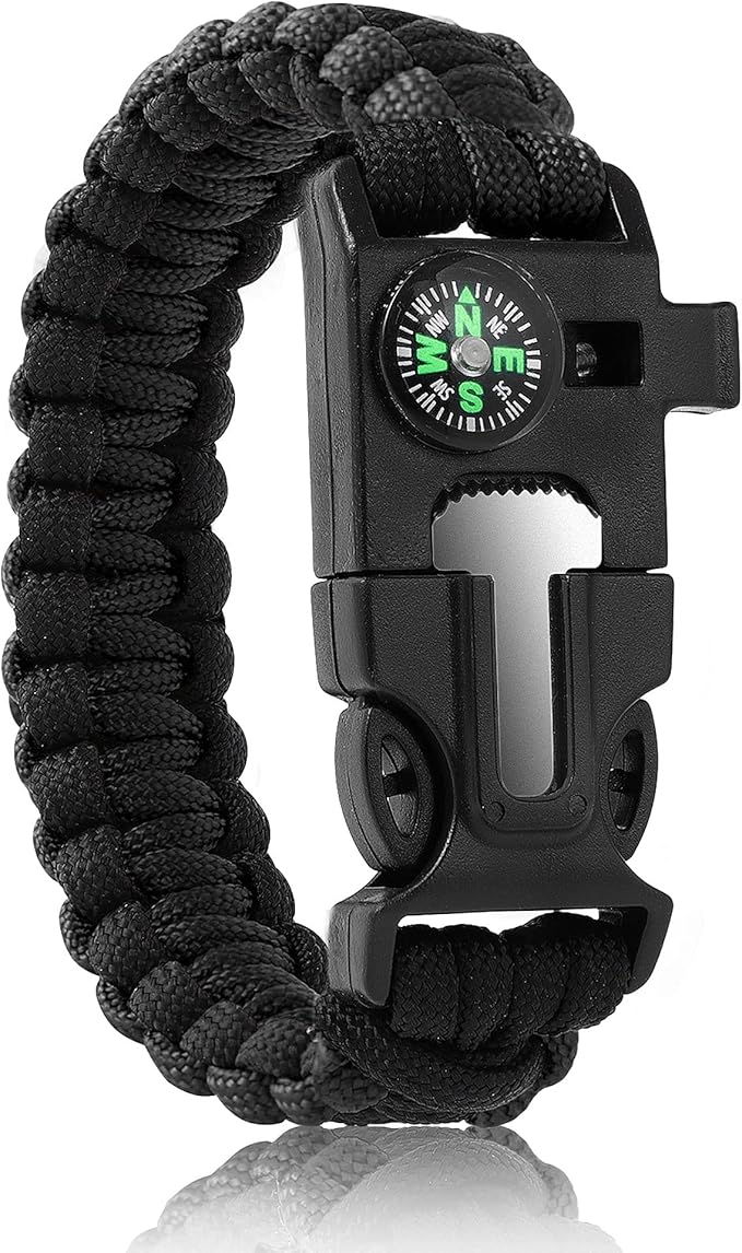 Bracelets, Survival Bracelets for Men Paracord Tactical 5-in-1 Camping Gear Kits by Oadnfa