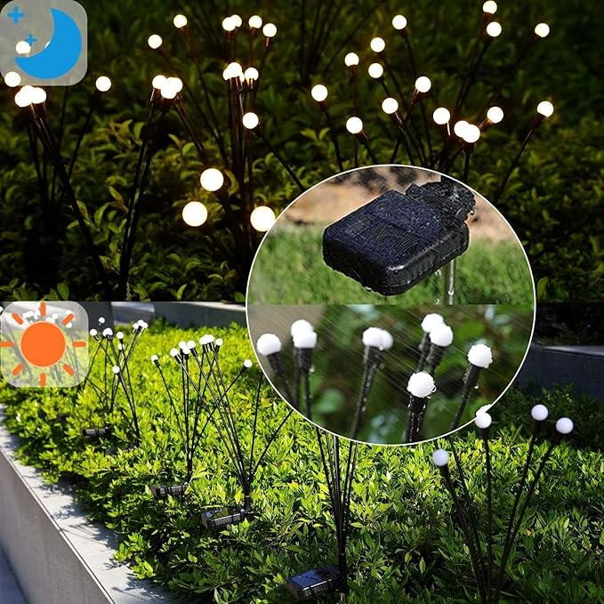 ZFNN Solar Lights Outdoor Garden – 6 Pack 36 LEDs Solar Firefly Lights - Image 3