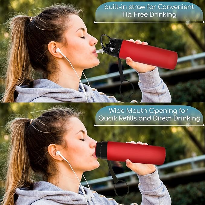 Collapsible Water Bottles 15oz, Odorless BPA-Free Silicone, Leak-Proof Foldable - Image 7