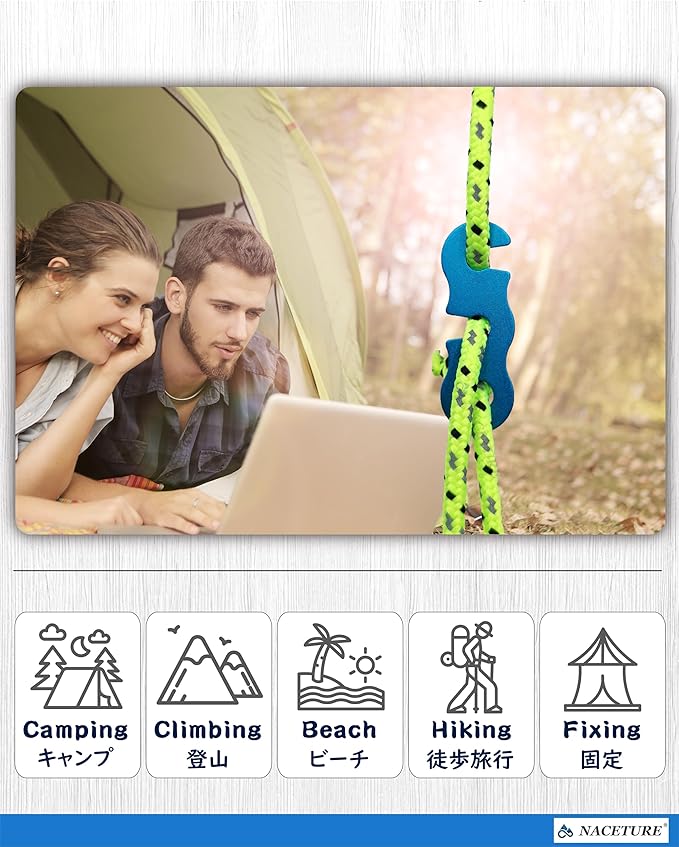 Rope Tensioner Aluminum Alloy Camping Tent Guyline Cord Adjuster Camping of Gear - Image 6