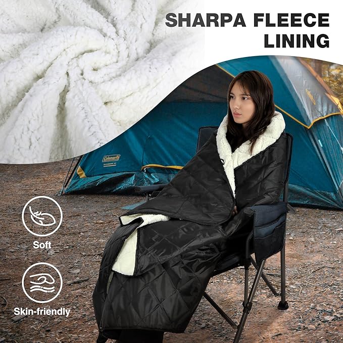 REDCAMP 59"x79" Large Warm Camping Blanket Waterproof Windproof - Image 2