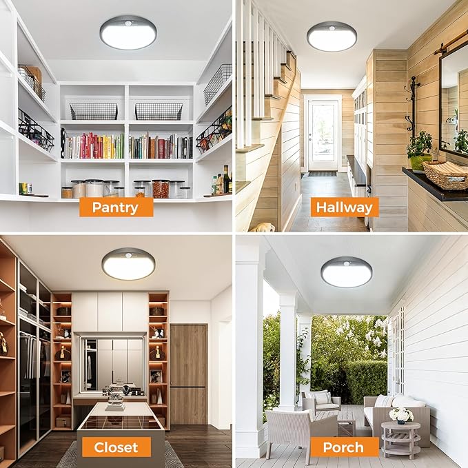 slochi Motion Sensor Light Indoor Wired, 8.7 Inch 3000K/4000K/6500K Closet - Image 6