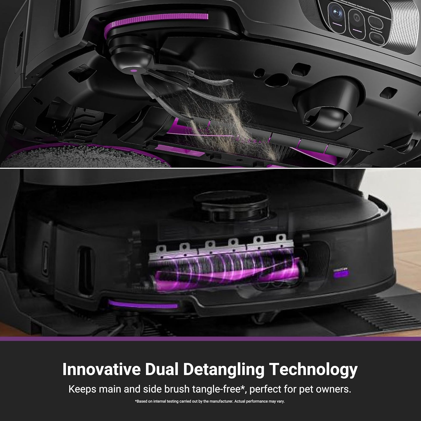 Eureka J15 Max Ultra Self-Emptying Robot Vacuum Combo All-in-one, 22,000 Pa Suction 176℉ Hot Water Wash 131°F Hot Air Dry Self-Cleaning Base Tray, Flex-Arm Mop Anti-Tangle RTCam AI Obstacle Avoidance