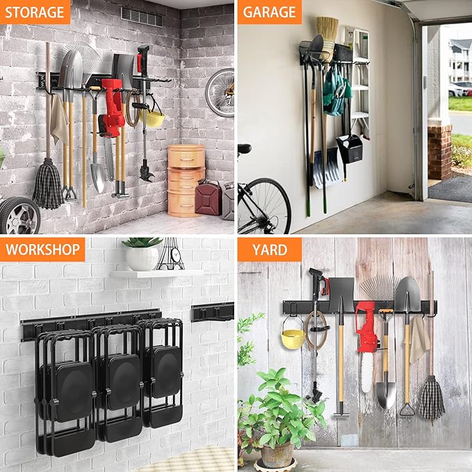 Garage Tool Organizer Wall Mount Garden Tool Organizer 11pcs Adjustable Garage - Image 7