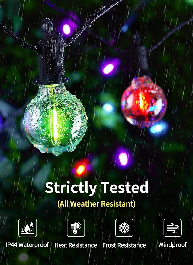 Brightown Outdoor String Lights 58 Feet G40 LED Patio Lights, 27 Plastic Edison - Image 3