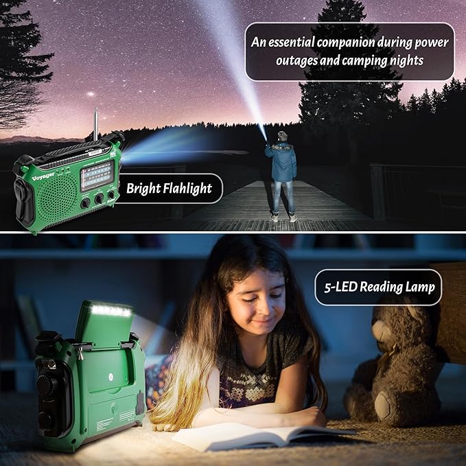 Kaito KA500GRN 5-Way Powered Emergency AM/FM/SW Weather Alert Radio - Image 4