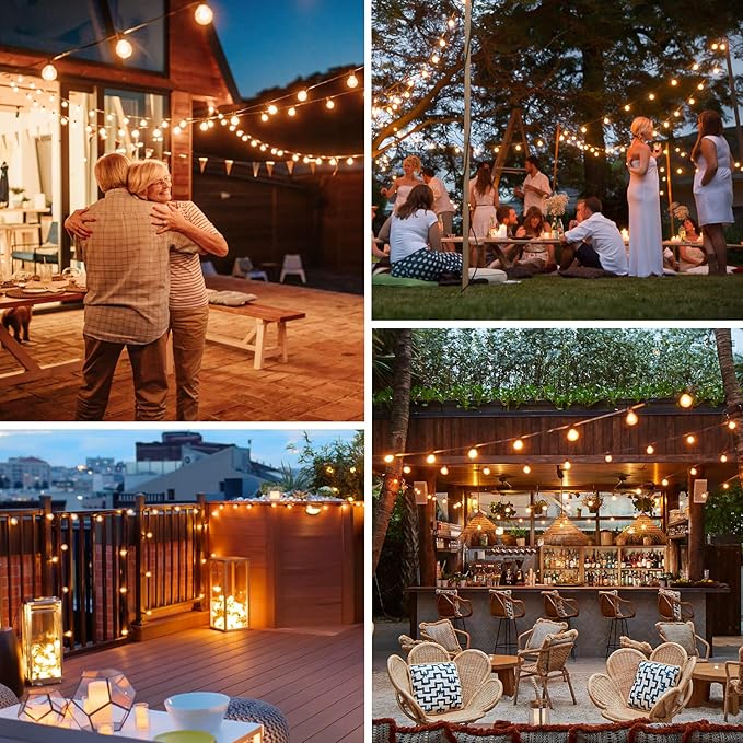Bosceos 80FT Outdoor G40 LED Globe String Lights Dimmable Waterproof - Image 7