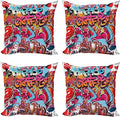 Ambesonne Graphic Throw Pillow Cushion Case Pack of 4, Hip Hop Street Culture by Ambesonne