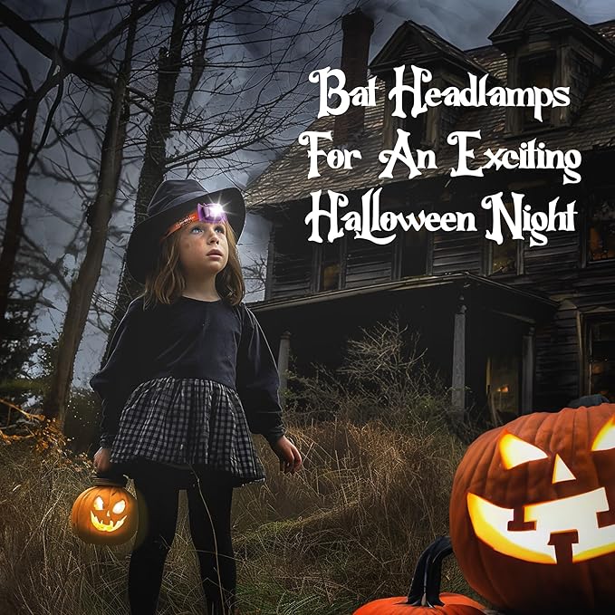 EverBrite Halloween Bat Headlamps Halloween Gifts, 5 Pack Head Lamps - Image 2