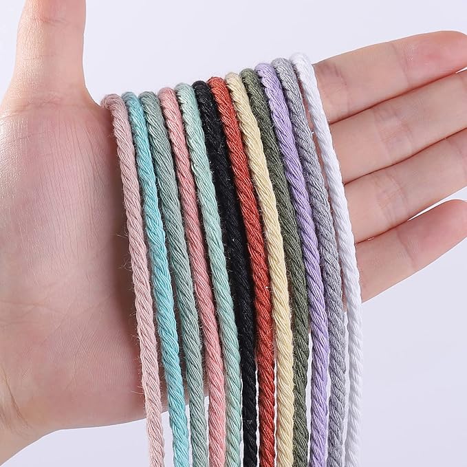 Bluish Green Macrame Cord 4mm x 109Yards, Colored Cotton Rope Craft Cord - Image 2