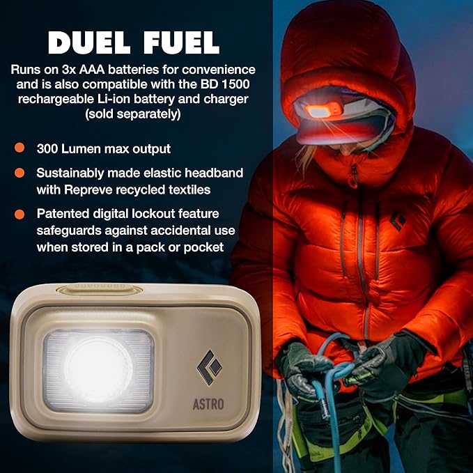 BLACK DIAMOND Astro 300 Headlamp | 300 Lumens Brightness | 3X AAA Battery - Image 2