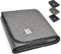 Military Style Wool Blanket – Cushioned, Breathable, Warm & Washable – by GREENCOZY