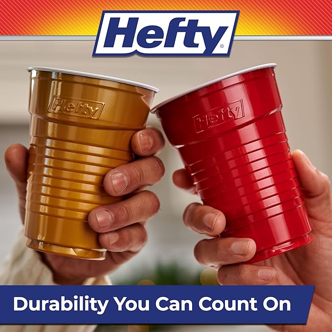 Hefty Party On Disposable Plastic Party Cups, 16 Oz Cups in Assorted Colors - Image 4