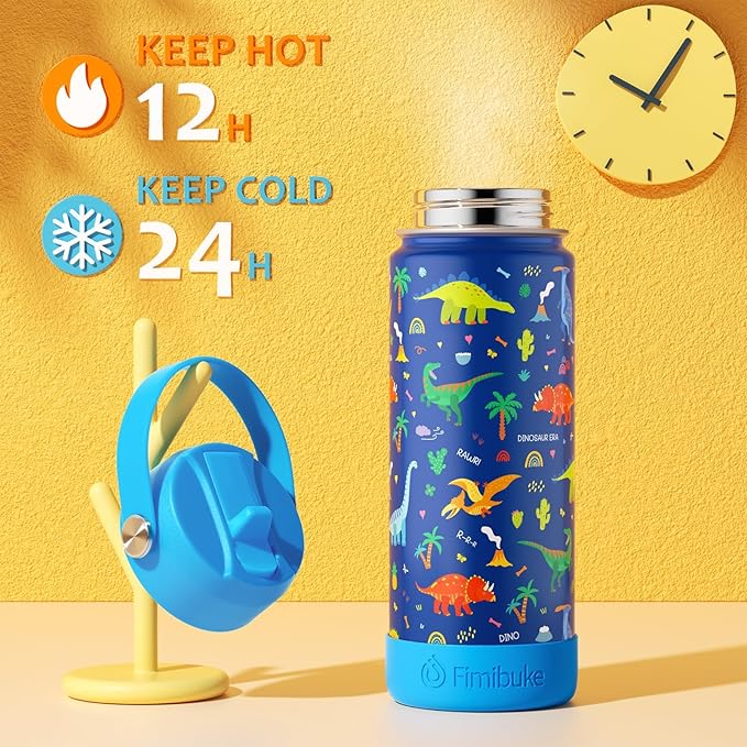 Fimibuke Kids Insulated Water Bottle, 18oz BPA FREE 18/8 Stainless Steel Kids - Image 3