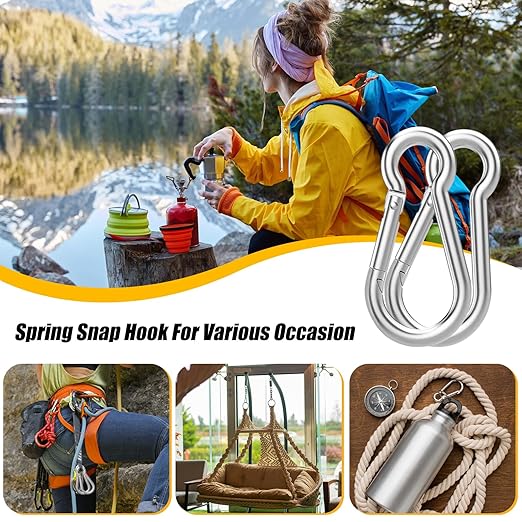 EPHECH 20PCS 4" Heavy Duty Spring Snap Hook, M10 3/8" Galvanized Steel Snap - Image 7