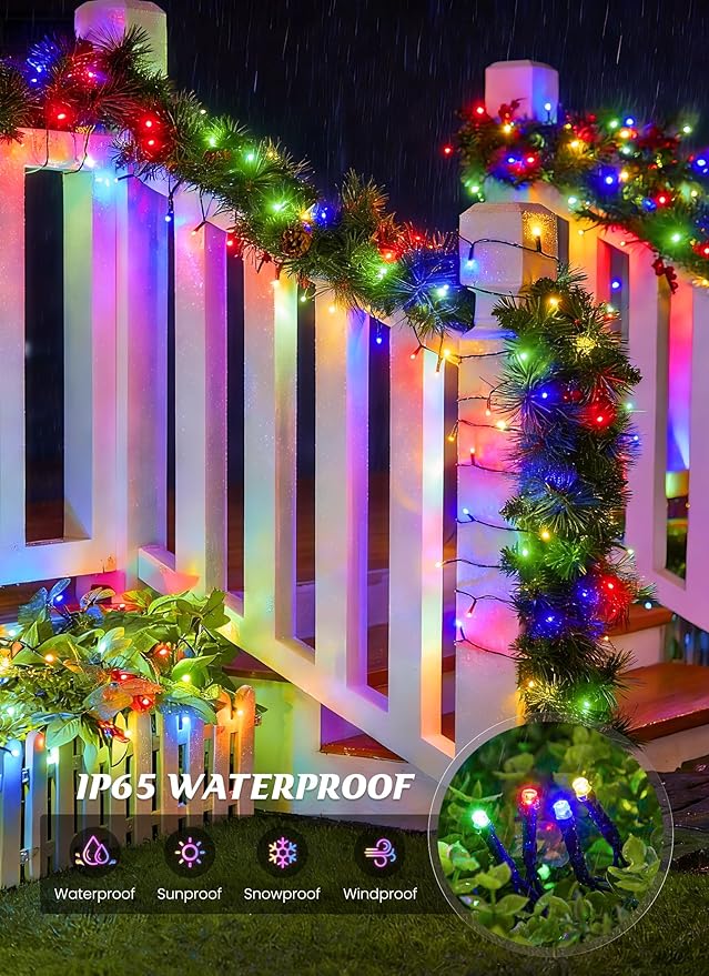 Brightown Solar String Lights Outdoor, 2 Pack Total 80FT 200 LED Solar Powered - Image 4