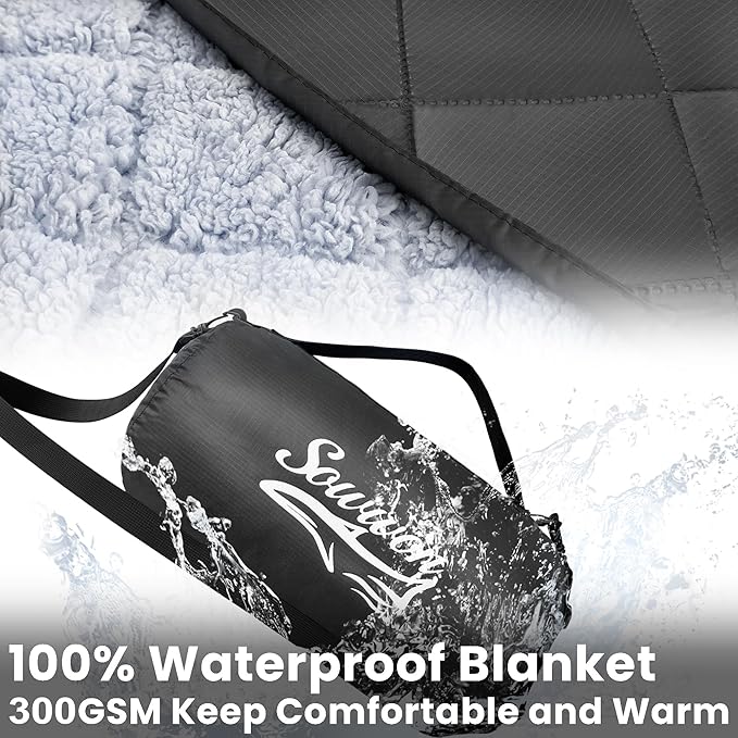 Waterproof Outdoor Blanket 92”X 60” Packable, Stadium Blankets - Image 3