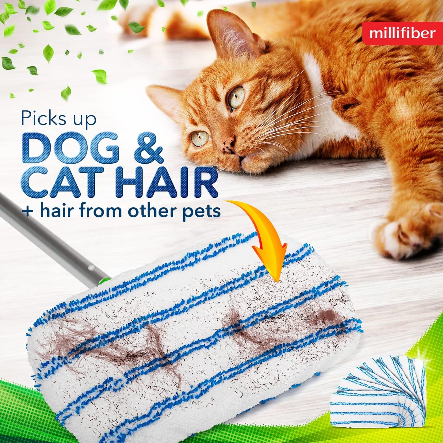 Microfiber Reusable Mop Pads Compatible with Swiffer Sweeper (2-Pack) Washable Mop Pads for Wet & Dry Use (Handle is Not Included)