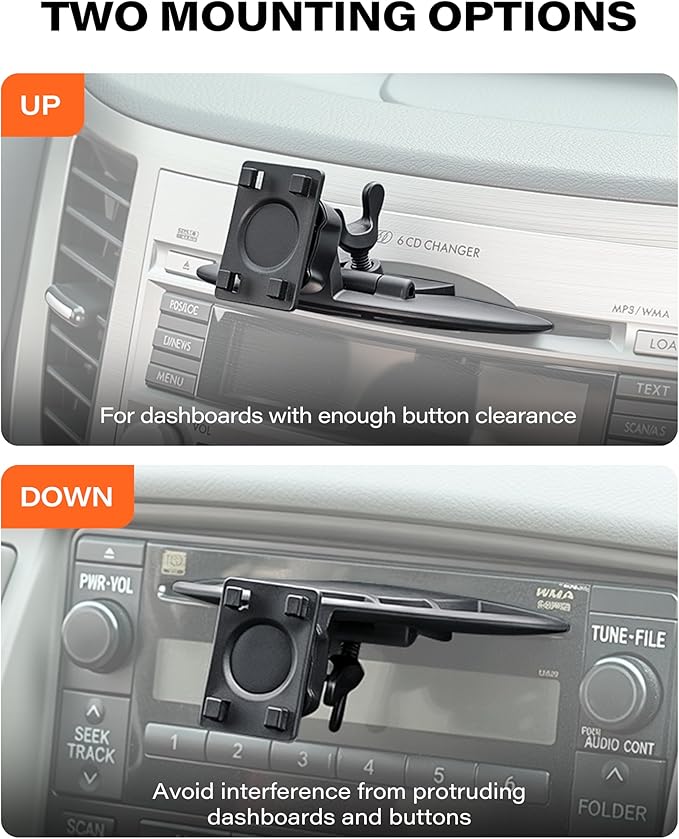 1Zero CD Slot Mount for CarPlay Screen, 360° Rotation Tool-Free Installation - Image 5