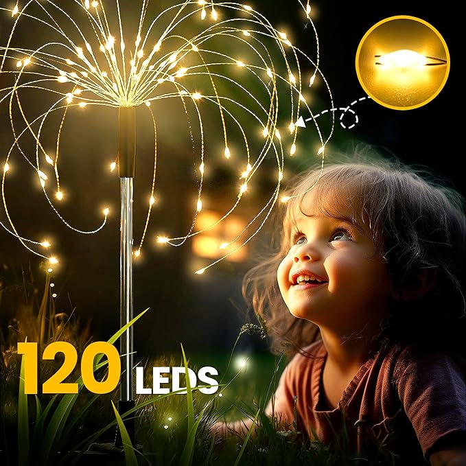 GIGALUMI Garden Decor Outdoor Lights 120LED 4Pack, Solar Garden Lights - Image 8