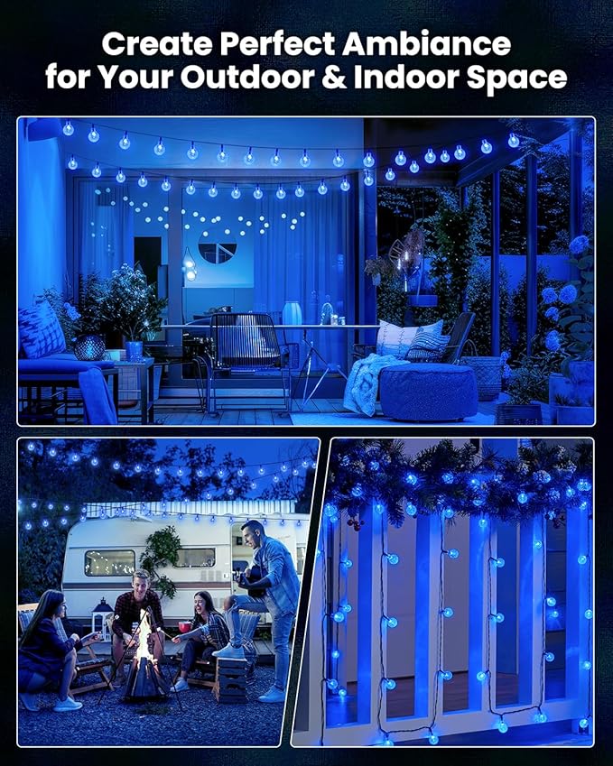 Solar String Lights Outdoor Waterproof, 2 Pack 60 LED 36.5 FT Each, 8 Lighting - Image 6