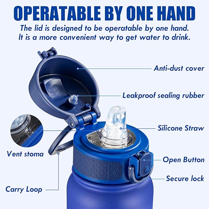 OLDLEY 20 Oz Insulated Stainless Steel Water Bottle - Image 7