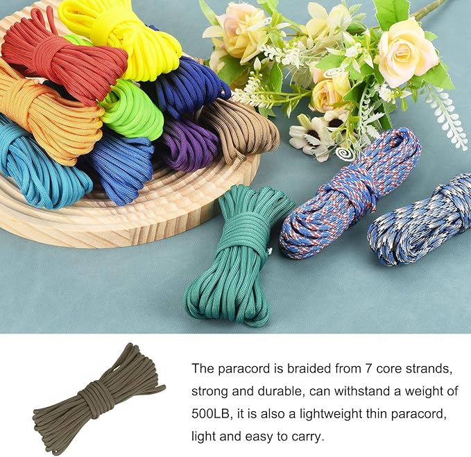 550 Paracord Rope 26ft, 4mm Thin Paracord Nylon Cord 7-Strand Core - Image 3