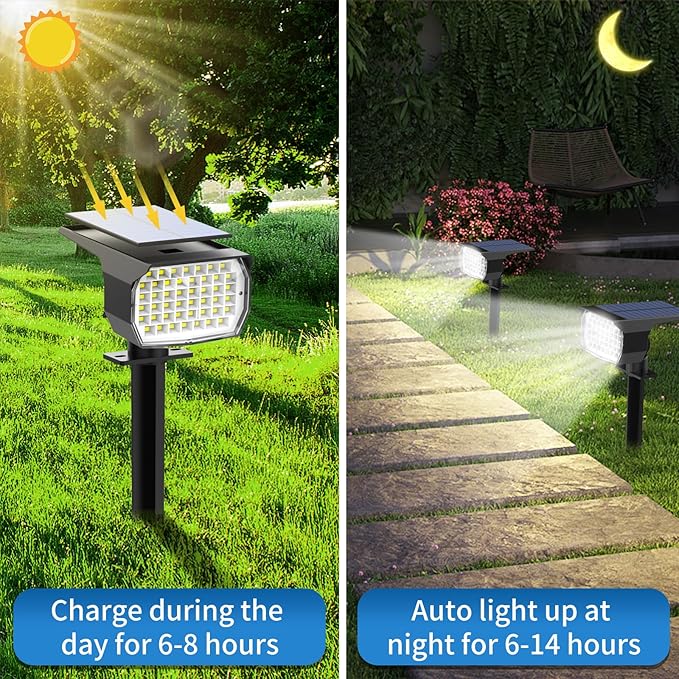 Tadyreal Solar Spot Lights Outdoor 6 Pack, Solar Landscape Spotlights Waterproof - Image 3