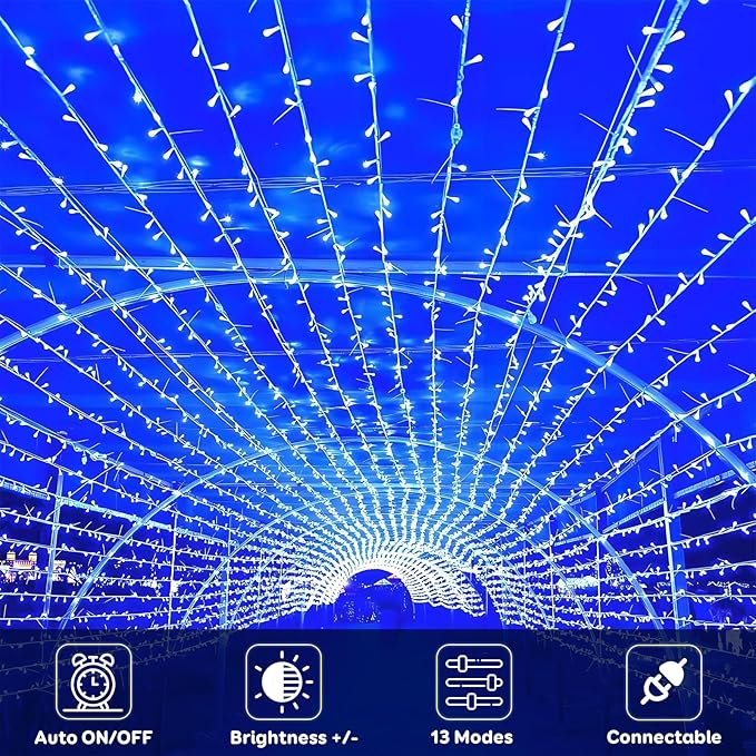 88FT 240LED Extra-Long Connectable String Lights Indoor Outdoor Clear Wire - Image 2