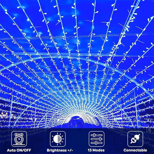 88FT 240LED Extra-Long Connectable String Lights Indoor Outdoor Clear Wire - Image 2