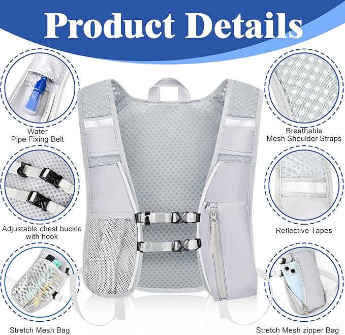 Hydration Backpack with 2L Water Bladder Bag, Lightweight and Breathable - Image 3