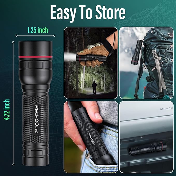 RECHOO Rechargeable Flashlights High Lumens, G1000 Super Bright Flash Light - Image 6