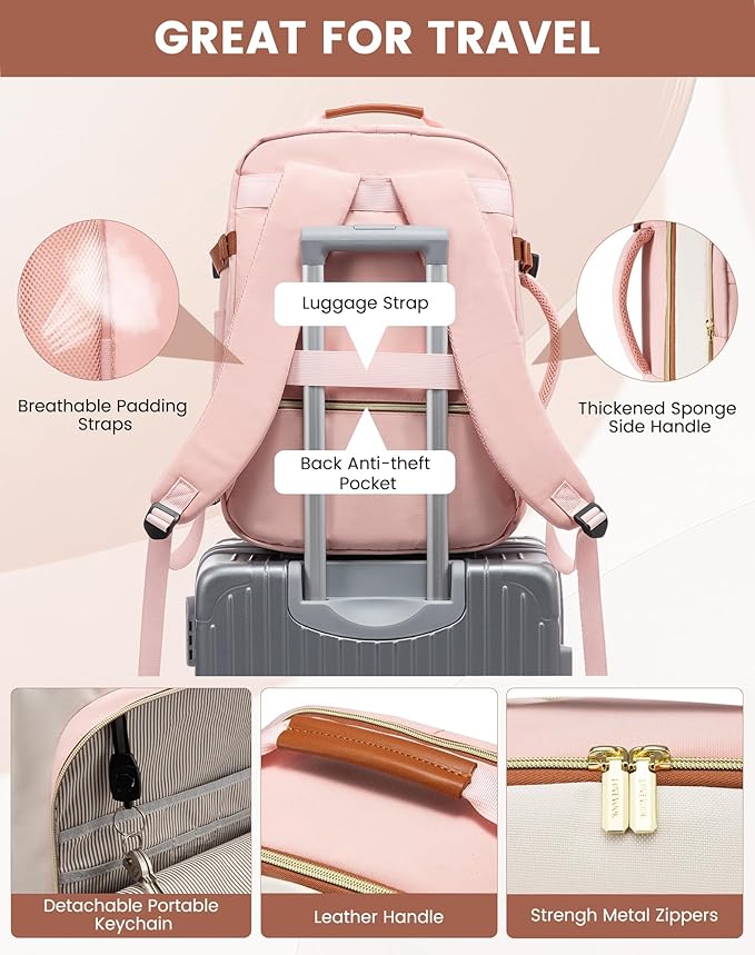 LOVEVOOK 40L Travel Backpack for Women & Men, Airline Approved Carry On Luggage - Image 7