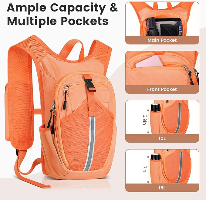 Small Hiking Backpack 15L- Lightweight Packable Foldable Backpack - Image 2