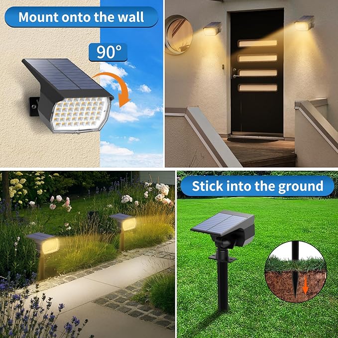 Tadyreal Solar Spot Lights Outdoor 10 Pack, Solar Landscape Spotlights - Image 7