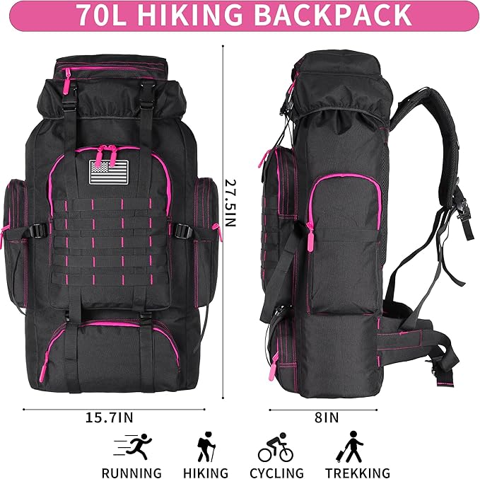 Hiking Backpack for Men 70L/100L Camping Backpack Military Rucksack Molle 3 - Image 2