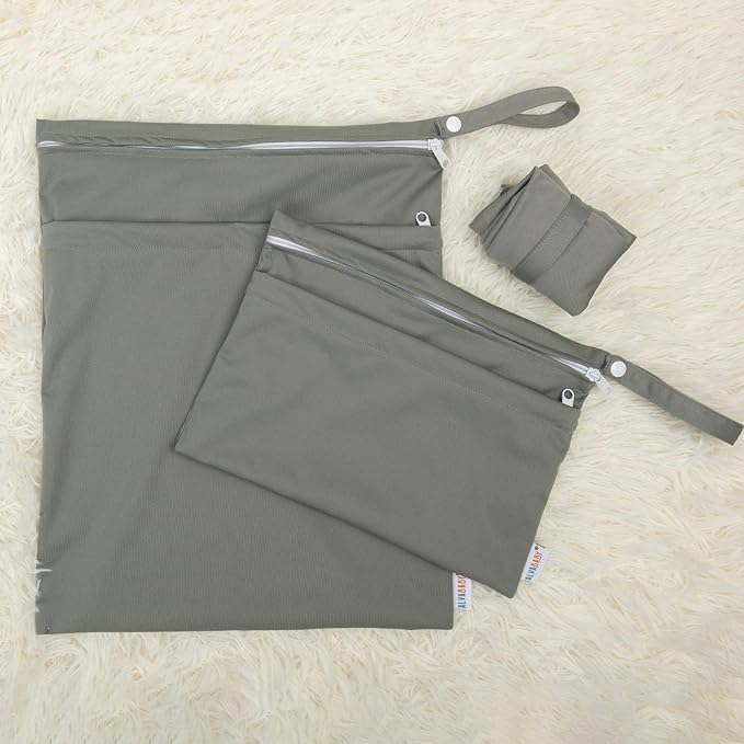 ALVA ALVABABY 3pcs Baby Cloth Diaper Wet/Dry Bags|Waterproof Reusable - Image 6