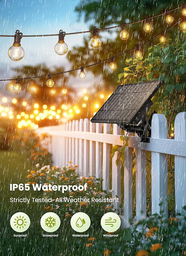 Brightown 208FT Solar String Lights Outdoor Waterproof - Image 3