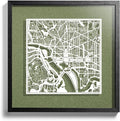 Washington D.C. Cut Map framed by O3 Design Studio, 18x18 inches, paper cutting by O3DESIGNSTUDIO